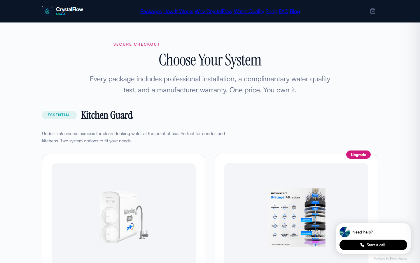 CrystalFlow Miami — Checkout Page